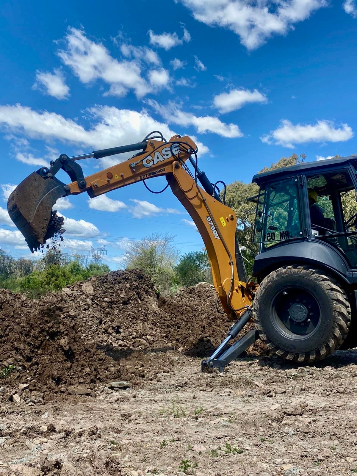 Operación segura de retroexcavadora